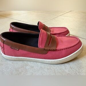 Cole Haan Men's Nantucket Penny TXT LoaferMineral Red Canvas/Dark Sequoia/Ivory